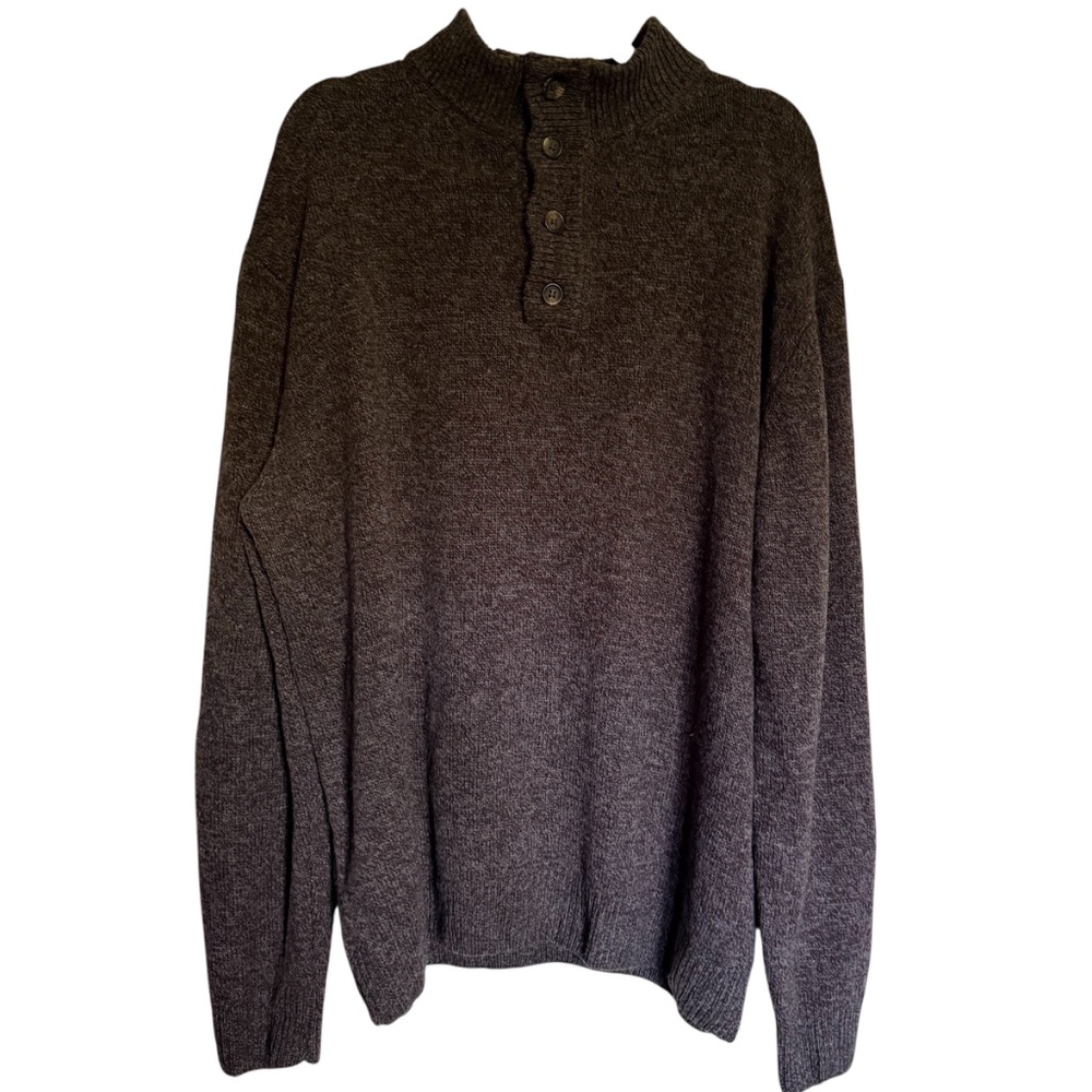 Enzo Mantovani Brown 100% Wool 4 Button Pullover Sweater Size‎ XXL